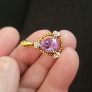 Amethyst and White Topaz Pendant set in Vermeil.